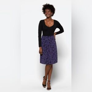 KAILEIGH Raylyn Knit Midi Skirt M EUC Purple